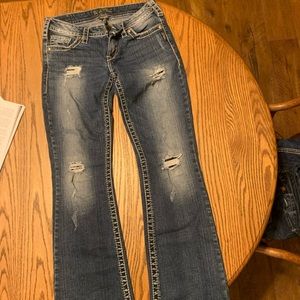 Like new Silver distressed jeans